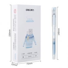 得力 A651 可擦中性笔0.5mm全针管(黑) 12支/盒 （计价单位：支）