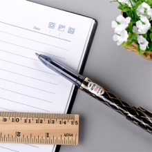 金万年 G-1283 黑金0.7子弹头配RS14系列芯金色夹拔帽中性笔-12支/盒