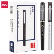 得力(deli) S137 诺上速干中性笔签字笔  0.5mm 子弹头 黑色